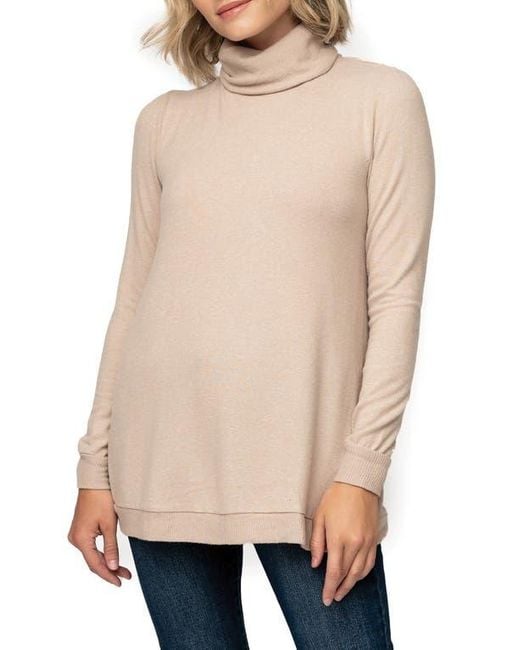 Gibsonlook Natural Cozy Crossover Back Tunic Sweater