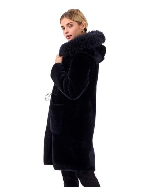 Gorski Black Reversible Shearling Parka With Trim