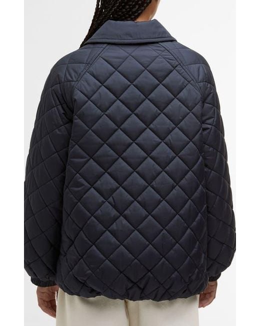 Barbour Blue Laoise Diamond Quilted Jacket