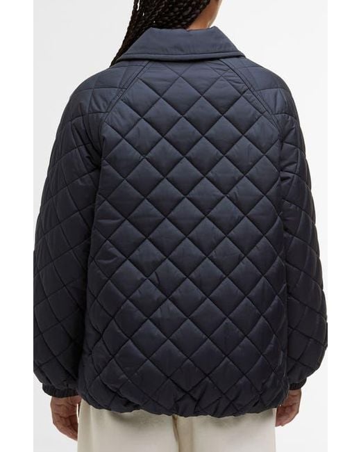 Barbour Blue Laoise Diamond Quilted Jacket