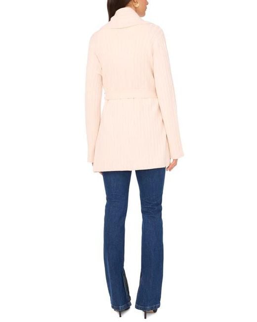 Vince Camuto Natural Shawl Collar Belted Cardigan