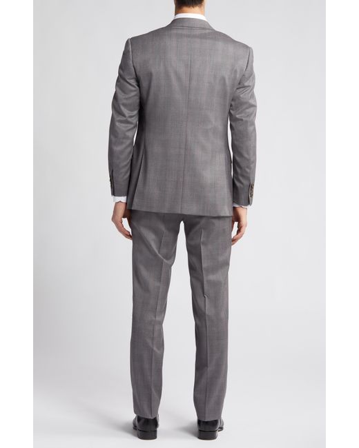 Canali Gray Siena Regular Fit Plaid Wool Suit for men