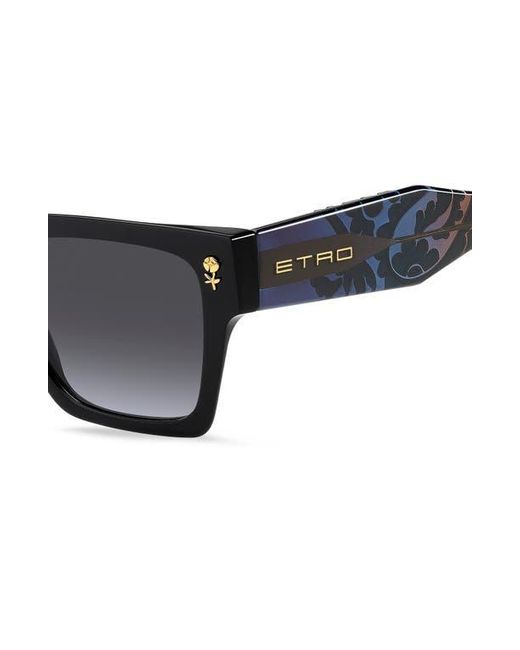 Etro Black 55Mm Gradient Rectangular Sunglasses