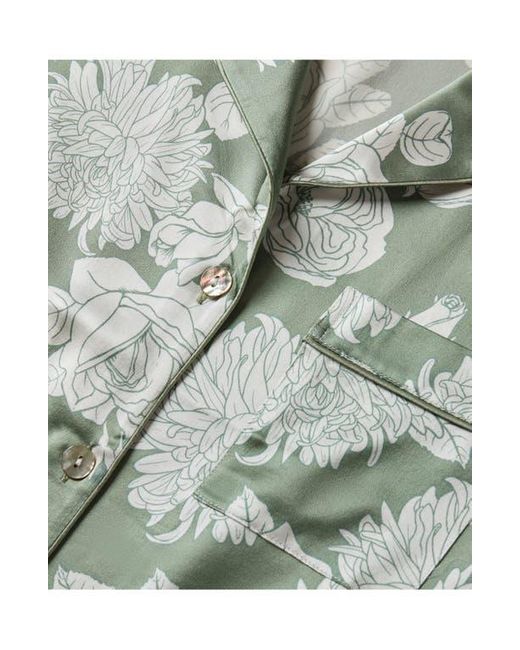 Petite Plume Natural Floral Mulberry Silk Robe