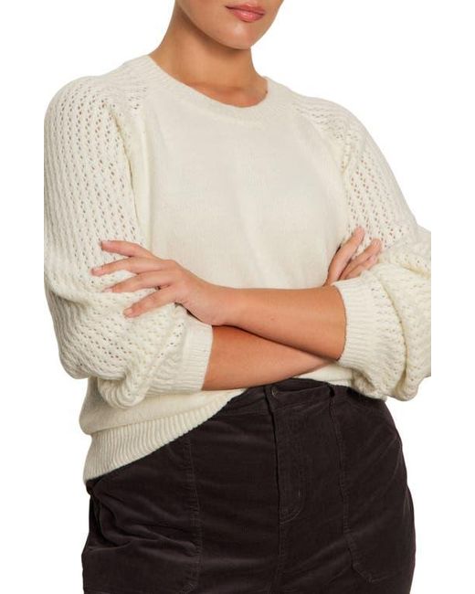 Sanctuary Natural Cozy Moment Pointelle Sleeve Sweater