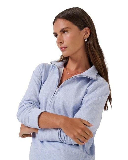 Travis Mathew Blue Cloud Half Zip Pullover