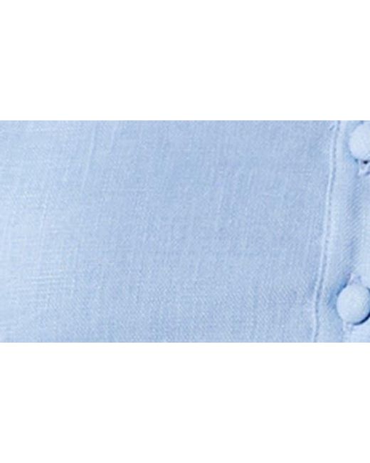 Astr Blue Kiya Eyelet Hem Linen Camisole
