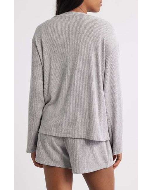 Open Edit Gray Comfy Thermal Shortie Pajamas