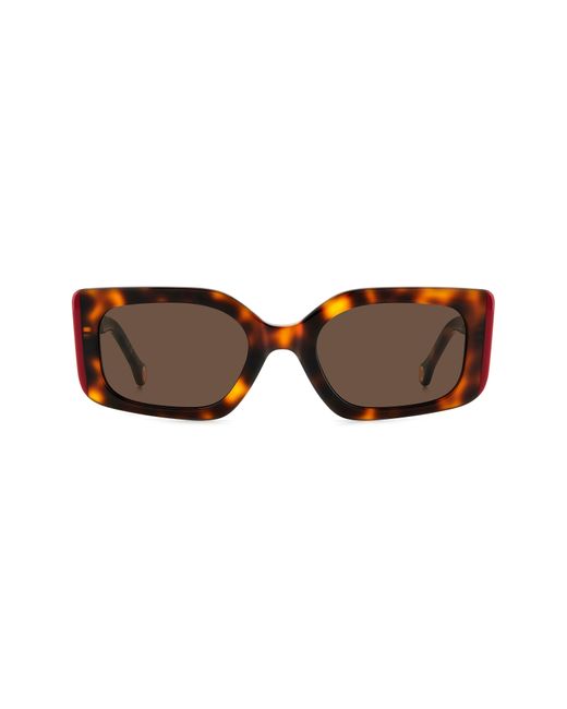 Carolina Herrera Brown 53mm Rectangular Sunglasses