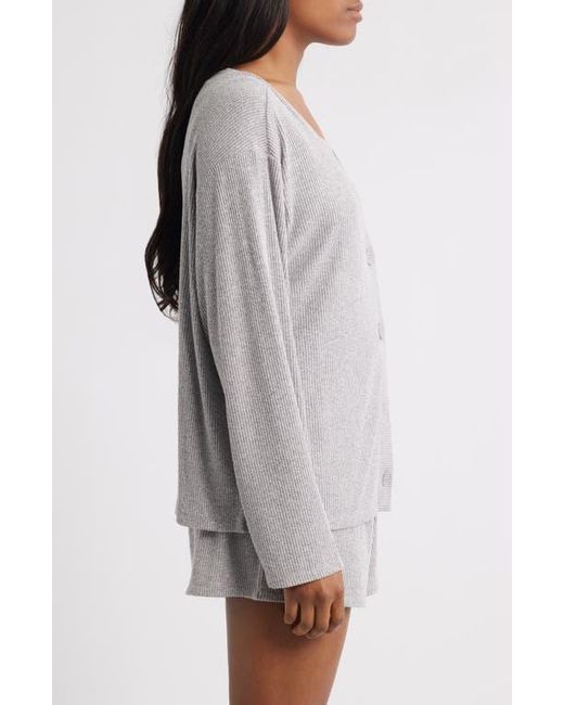 Open Edit Gray Comfy Thermal Shortie Pajamas