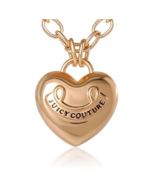 Juicy Couture Metallic Tone Heart Pendant Necklace
