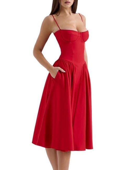 red fit and flare party dress Toperth Red Ruffle-Strap Cutout Fit-and-Flare Mini Dress  Toperth