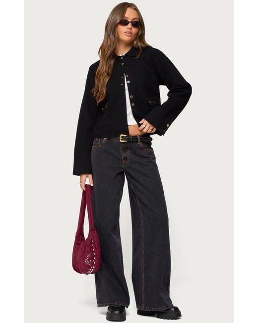 Edikted Black Lorne Compact Knit Jacket