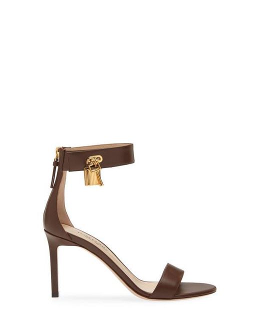 Tom Ford Brown Padlock Ankle Strap Sandal