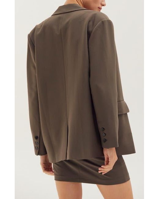 Crescent Black Oversized Single-Breasted Blazer