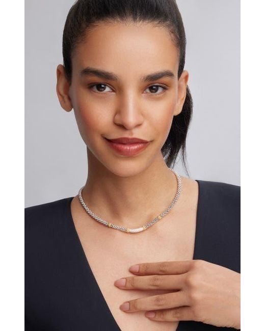 Lagos White Diamond Luxe Pavé Station 6Mm Necklace