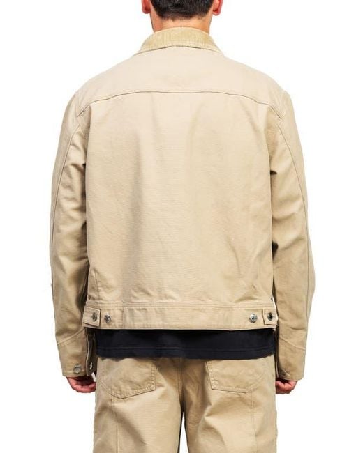 Alpha Style Natural Blun Zip-Up Work Jacket for men