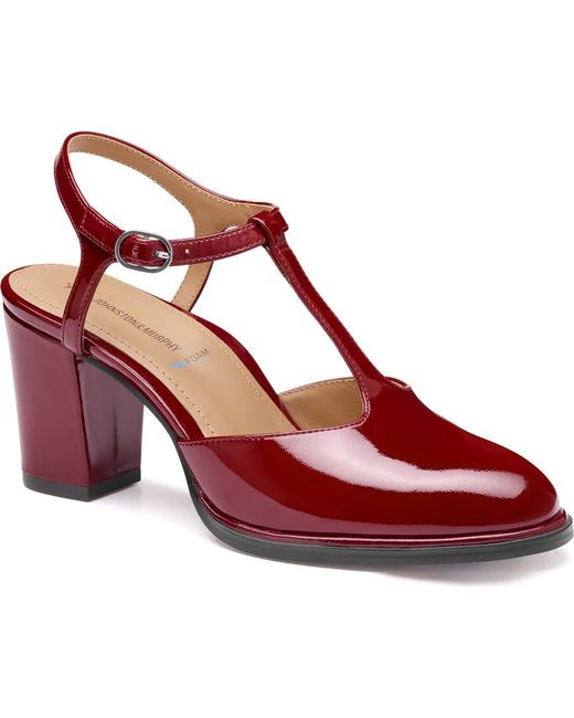 Johnston & Murphy Red Amy T-Strap Pump