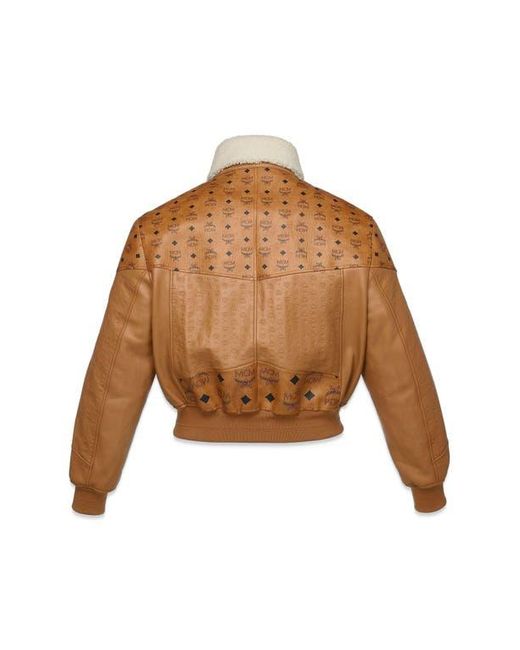 MCM White Shearling Bomber Jacket for men