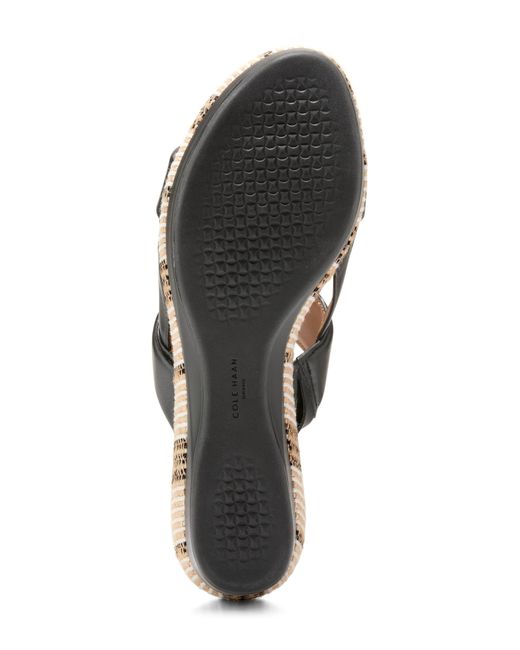 Cole Haan Black Aislin Slingback Platform Wedge Sandal