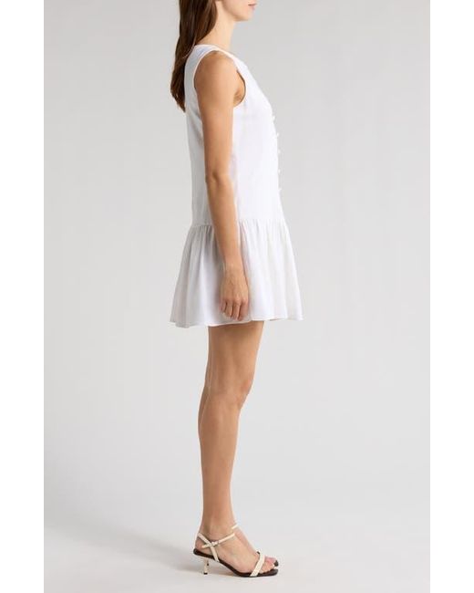 Wayf White Martini Linen Blend Minidress