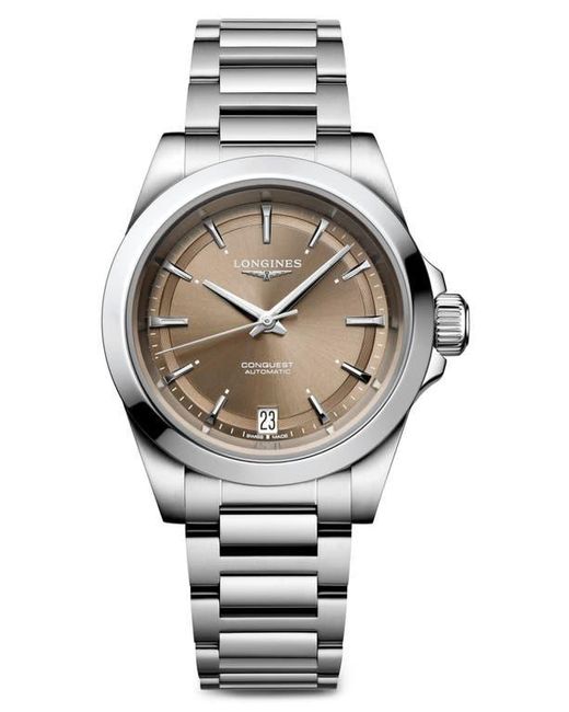 Longines Gray Conquest Automatic Bracelet Watch, 34Mm for men