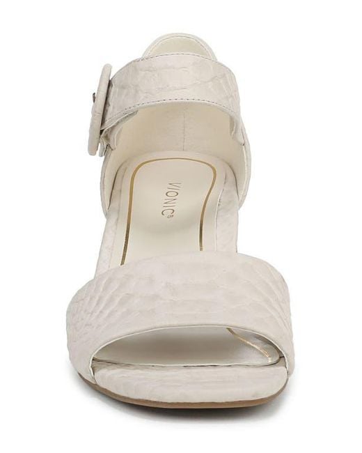 Vionic White Chardonnay Block Heel Sandal
