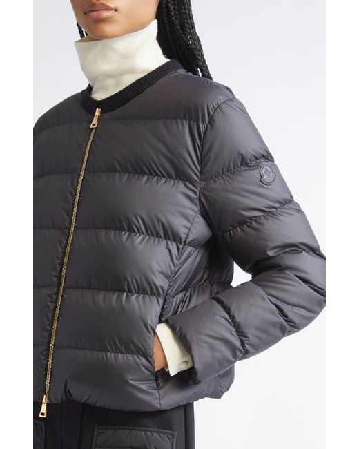 Moncler Black Mauvezin Mixed Media Down Puffer Jacket