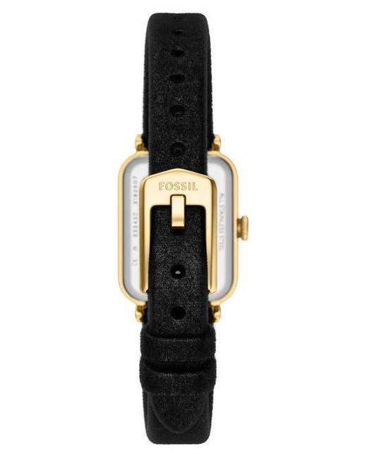 Fossil Metallic Raquel Velvet Strap Watch, 18Mm X 29Mm