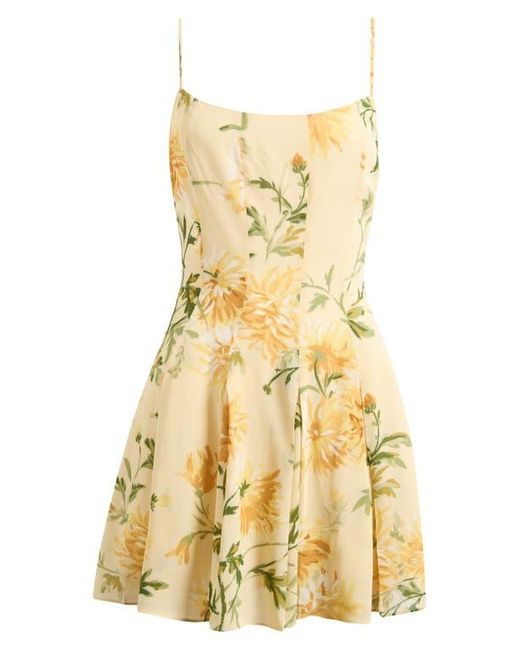 Reformation Yellow Annelise Floral Minidress