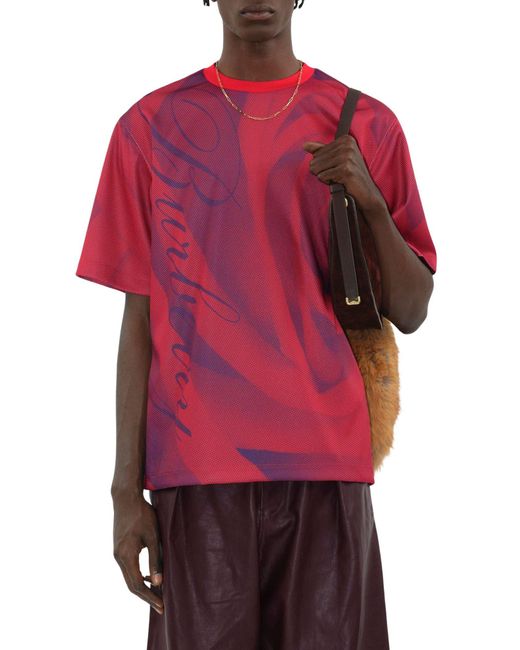 Burberry Rose Logo Graphic Tshirt in Red for Men Lyst