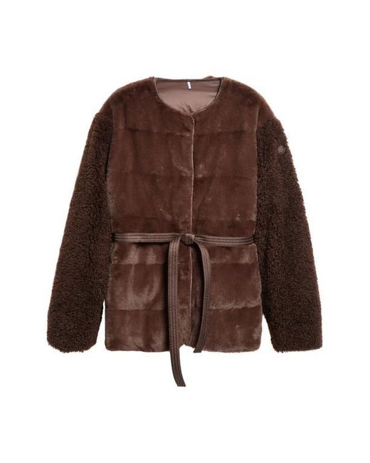 Moncler Brown Jouillat Faux Fur Down Jacket