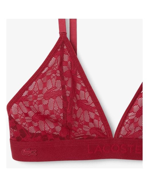 Lacoste Red Wireless Lace Bra
