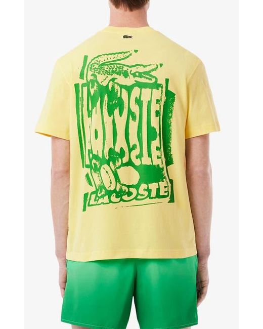 Lacoste Green Stencil Classic Fit Graphic T-Shirt for men