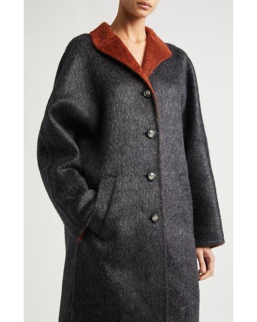 Marni Black Double Splittable Virgin Wool & Mohair Blend Coat
