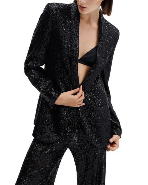 Mango Black Sequin Blazer