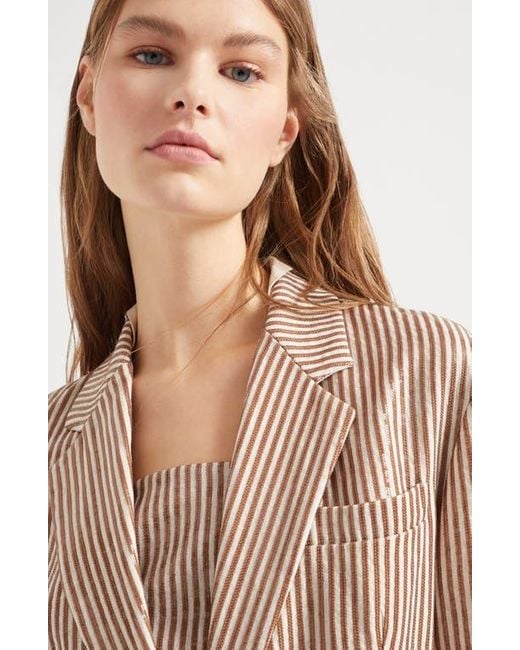 Brunello Cucinelli Natural Dazzling Embroidery Blazer