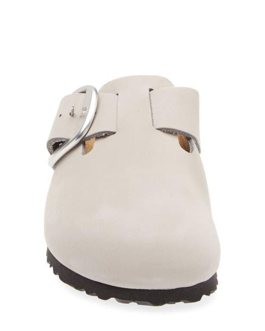 Birkenstock White Boston Big Buckle Clog