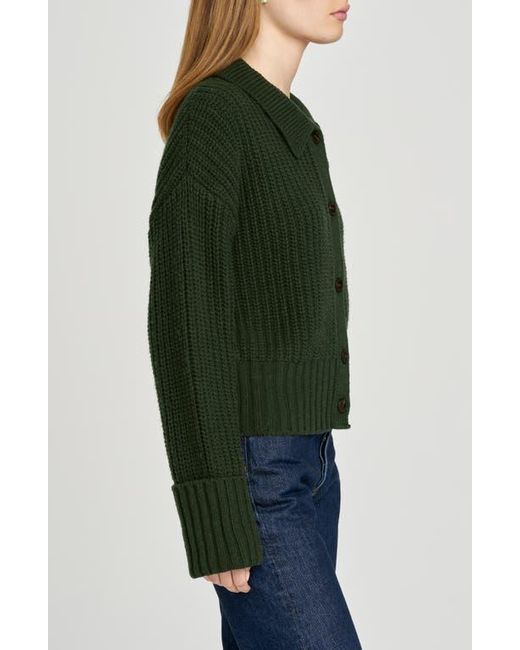 Wayf Green Bea Collared Cardigan