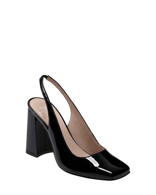 Marc Fisher Onna Square Toe Slingback Pump in Black | Lyst
