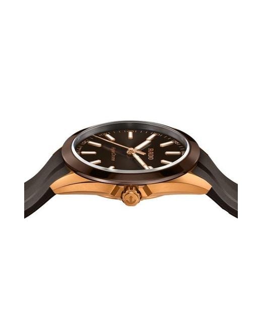 Rado Black Hyperchrome Rubber Strap Watch, 41.5Mm for men