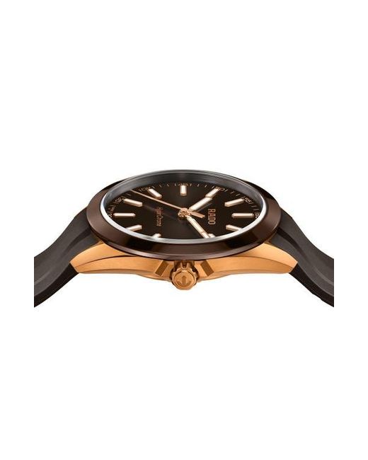 Rado Black Hyperchrome Rubber Strap Watch, 41.5Mm for men