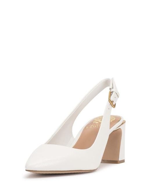 Vince Camuto White Hamden Pointed Toe Slingback Pump
