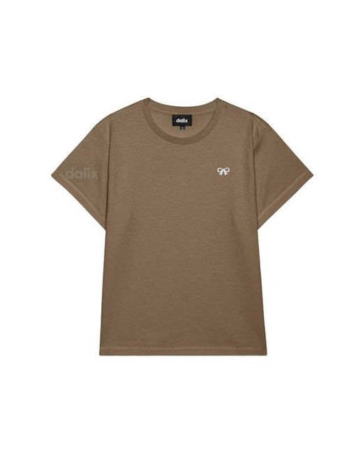 Alix Brown Bow Lightweight High Waisted Tee
