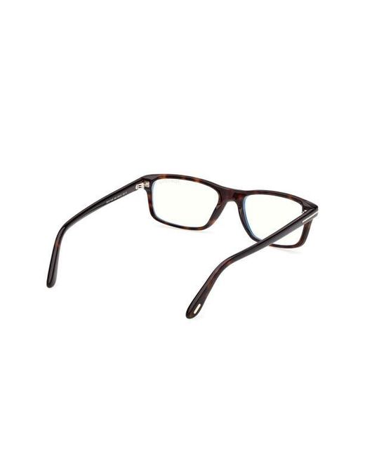 Tom Ford Brown 55Mm Rectangular Optical Glasses for men