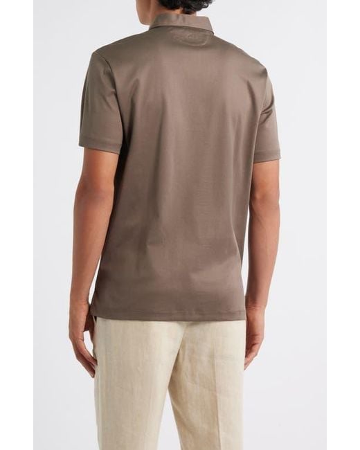 Aurélien Brown Aur1 Solid Cotton Polo for men