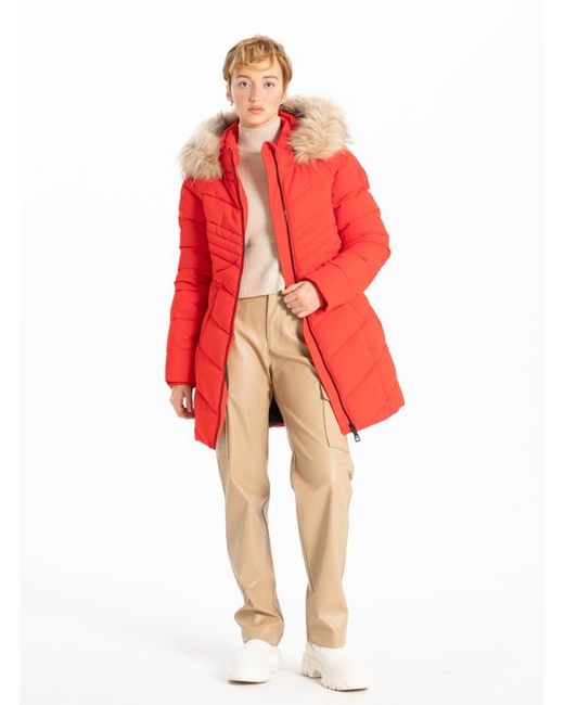 Point Zero Red Chevron Chic Parka