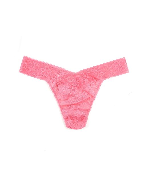 Hanky Panky Daily Lace Original Rise Thong in Pink | Lyst
