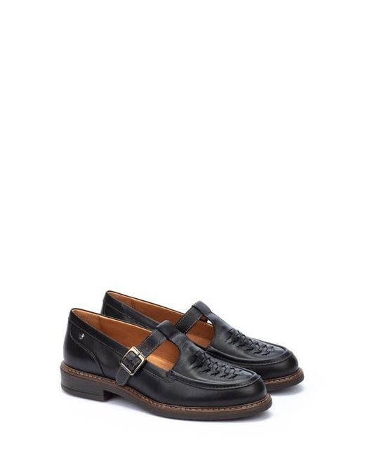 Pikolinos Black Aldaya Buckle Strap Loafer