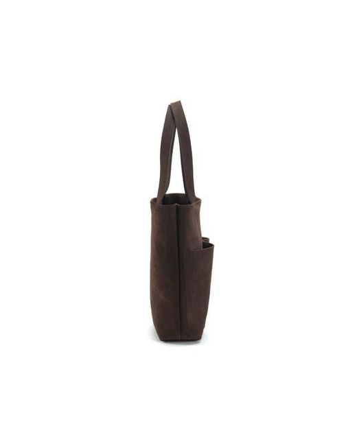 EZRA ARTHUR Black Brooklyn Nubuck Suede Leather Tote Bag
